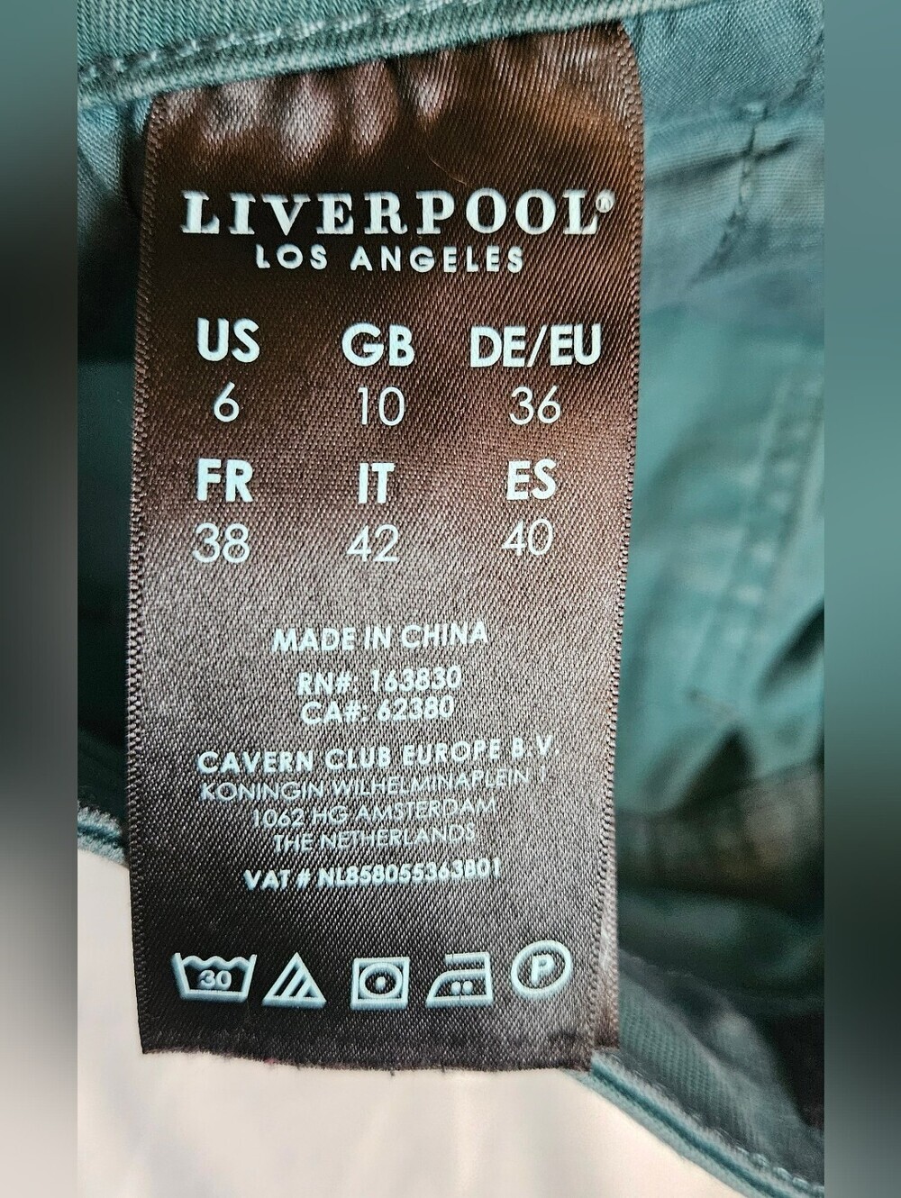 Liverpool Los Angeles Womens Green Mid-Rise Denim 4 Pocket Skinny Jeans Size 6 - Picture 9 of 16
